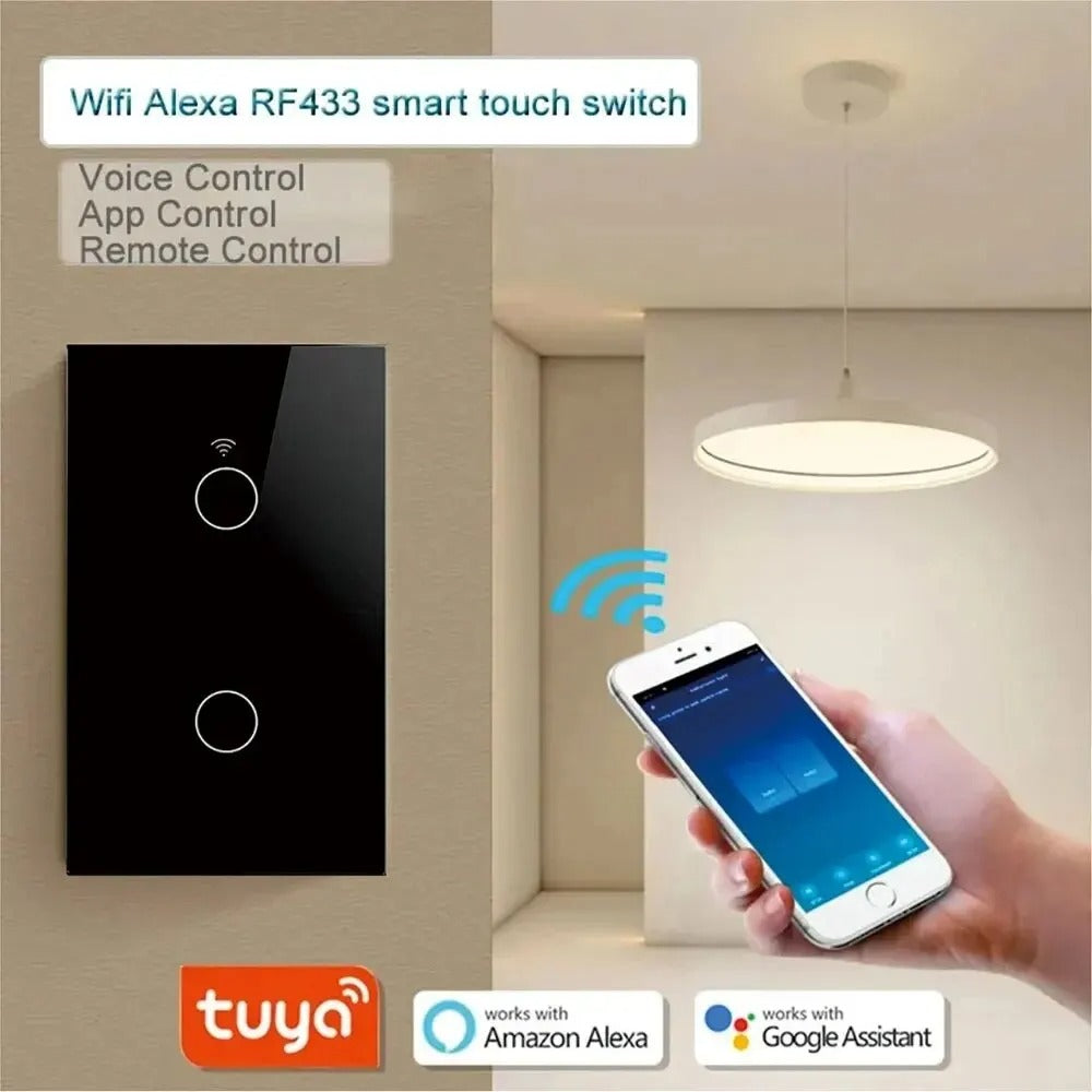 Tuya Smart Life Licht-Touch-Schalter, WiFi-Sensor, App-Fernbedienung, Neutrales Kabelloses, 110 V, 220 V, Funktioniert mit Alexa, Google Home